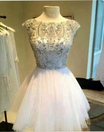 Short Prom Dress,Tulle Prom Dress,Crystal Prom Dress,Charming Prom Dress,HOMECOMING DRESS