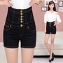 Plus Size High Waisted Denim Shorts-2