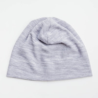 Double Layer Slouchy Beanie - Silver - Thumbnail 1