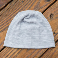 Double Layer Slouchy Beanie - Silver - Thumbnail 2