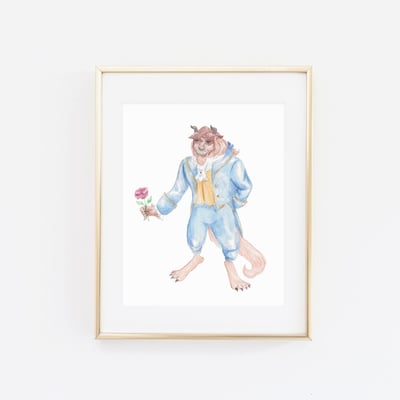 Beast 1 watercolor print