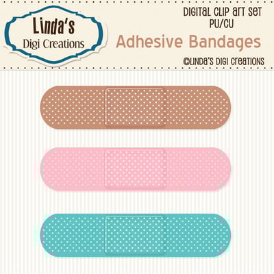 Adhesive bandages (clipart set)