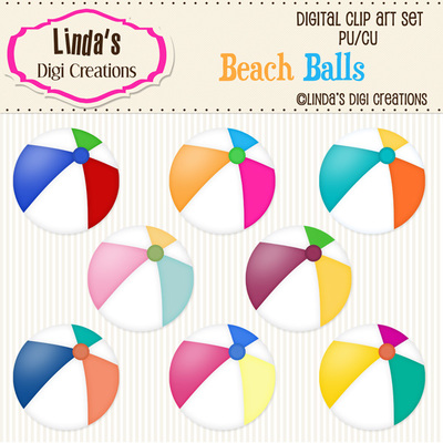 Beach balls (clipart set)
