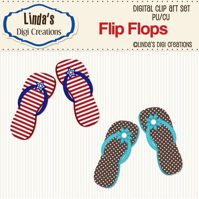 Flip flops (clipart set)