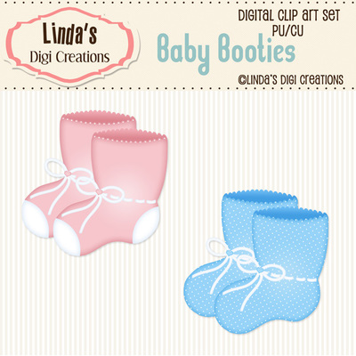 Baby booties (clip art set)