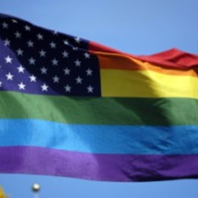 Usa rainbow flag with stars 3x5 - Thumbnail 1