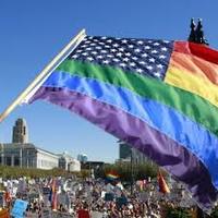 USA Rainbow Flag with Stars 3x5 - Thumbnail 1