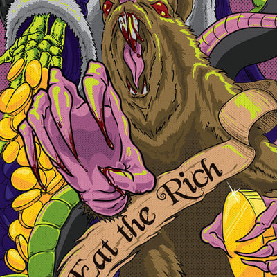 Eat the rich - skateboard design as printed poster