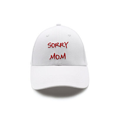 Sorry mom cap in white