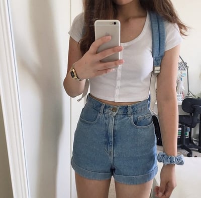 Babygirl High Waisted Denim Shorts