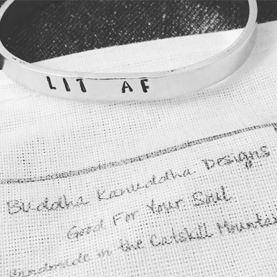 Lit Hand Stamped Bangle Bracelet