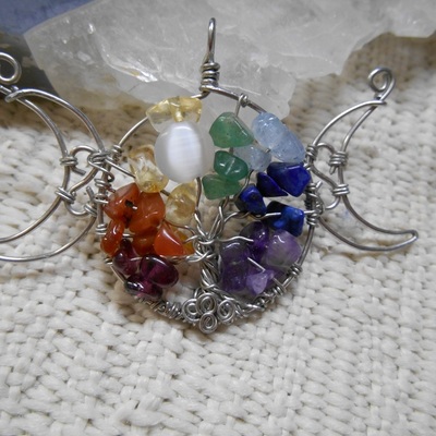 Triple moon chakra tree of life