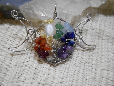 Triple moon chakra tree of life