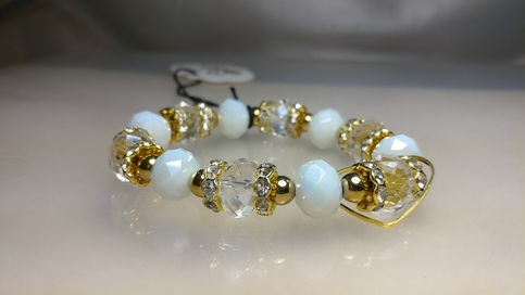 Hematite and Glass beaded bracelet 