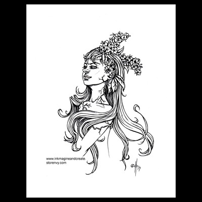 Coloring poster: chestnut dryad