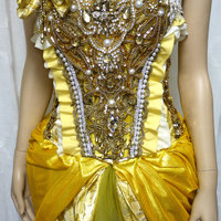 Beauty and the Beast Princess Belle Corset Costume Cosplay Dance Rave Bra Wear Halloween Burlesque Show Girl - Thumbnail 2