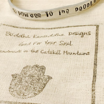 Powder to the people hand stamped bangle