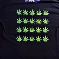 420 (Black,LimeGreen,White&VioletPurple) Leaflag Shirt. - Thumbnail 1