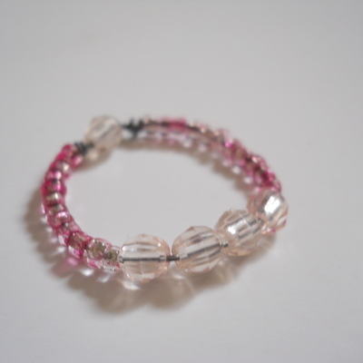 Four pink bead ring