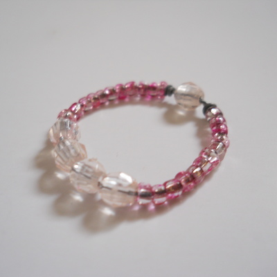 Four pink bead ring