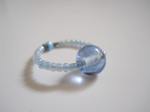 Baby Blue Bead Ring