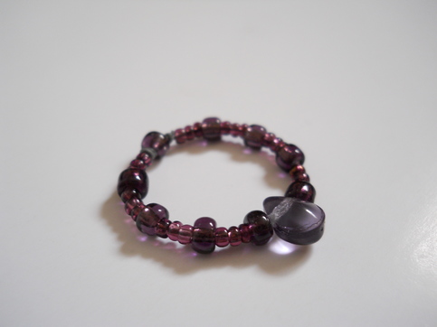 Violet Tear Drop Bead Ring