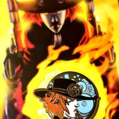 Vane black enamel pin