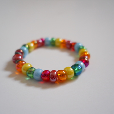 Over the rainbow bead ring