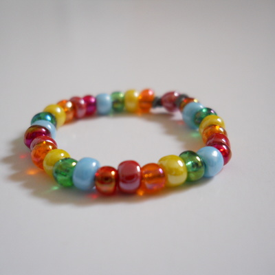 Over the rainbow bead ring