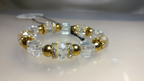 Hematite and Glass beaded bracelet 