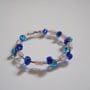 Light and Dark Blue Bead Ring - Thumbnail 1