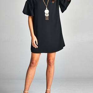 Bell Sleeve Dress - Thumbnail 1