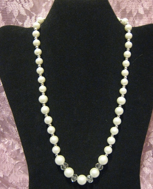 White Cultura Pearl Glass Necklace
