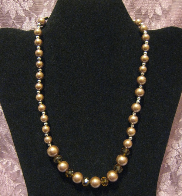 Brown Cultura Pearl Glass Necklace