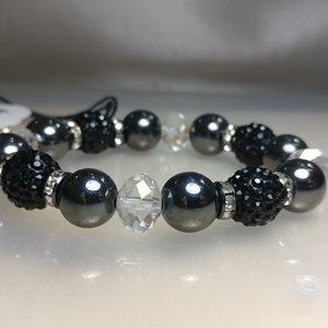 Hematite and Glass beaded bracelet 