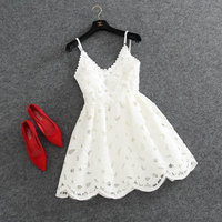 Cute lace short prom dress,homecoming dresses - Thumbnail 2