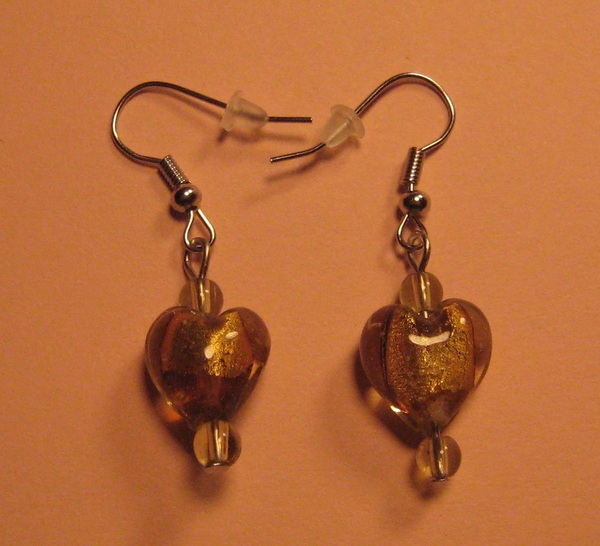 Topaz <3 Lampwork Glass Earrings