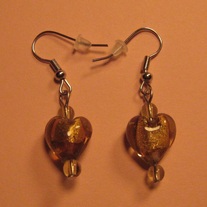 Topaz <3 Lampwork Glass Earrings