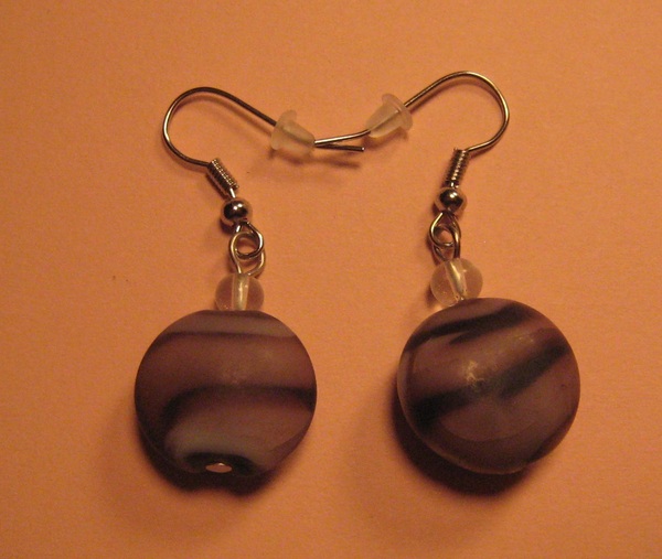 Purple Swirl Glass Earrings