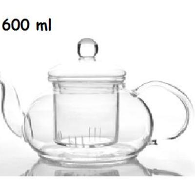 600ml clear glass heat resistant infuser teapot nice for flower/green tea pot
