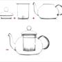 600ml Clear Glass Heat Resistant Infuser Teapot Nice for Flower/Green Tea Pot - Thumbnail 1