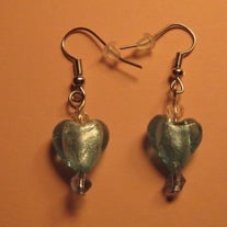 Teal <3 Lampwork Glass Earrings