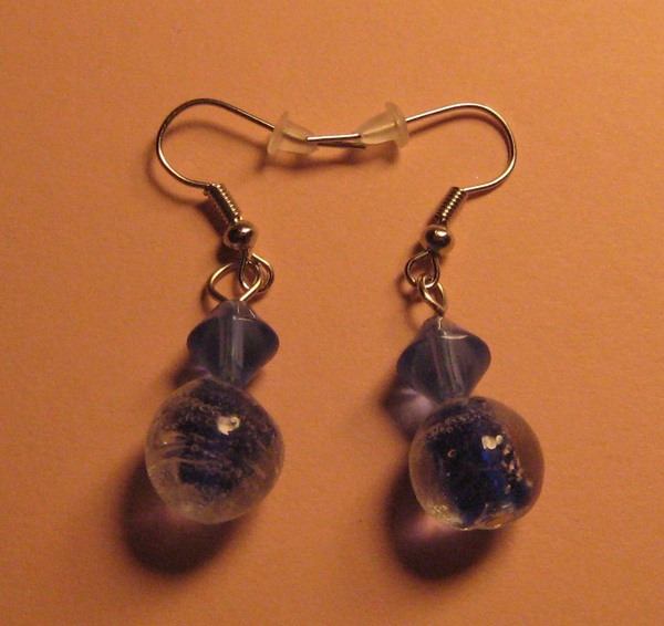 Blue Bubbles Glass Earrings