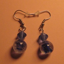 Blue Bubbles Glass Earrings