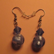 Blue Foiled Glass Earrings