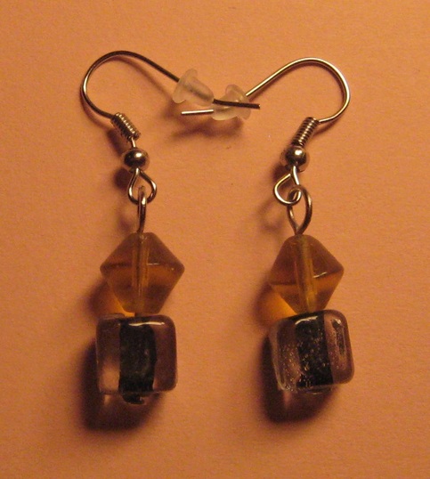 Dark Lampworked Glass Earrings