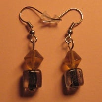 Dark Lampworked Glass Earrings