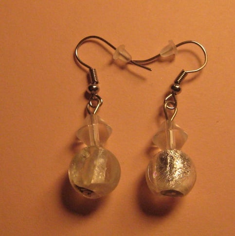 Foiled Globes Glass Earrings