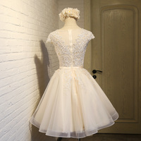 Charming A-line lace short prom dress, homecoming dresses - Thumbnail 2