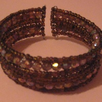 Brown Seed Bead Cuff